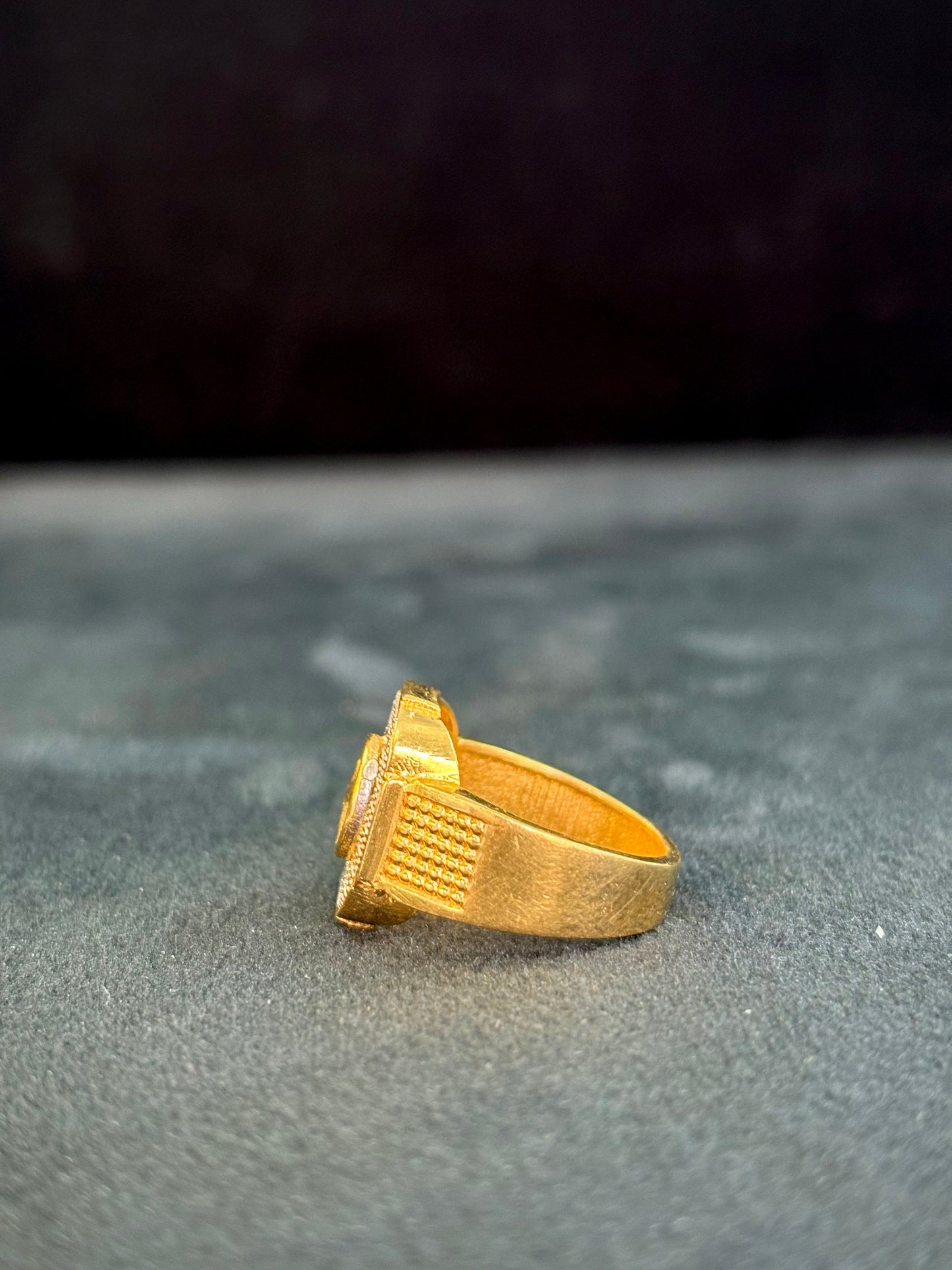 Mercedes (Dimond) Ring – 1 Gram Gold-Plated - Size 18 to 28, 4gm