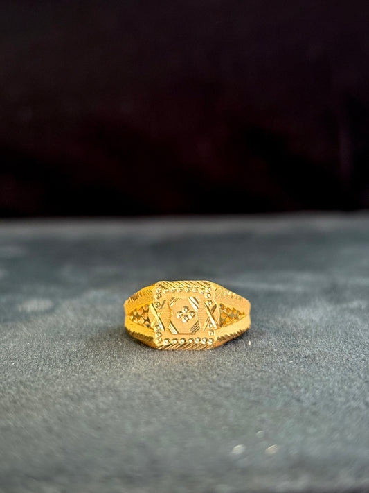 Simple Pokal Ring – 1 Gram Gold-Plated - Size 18 to 28, 4gm