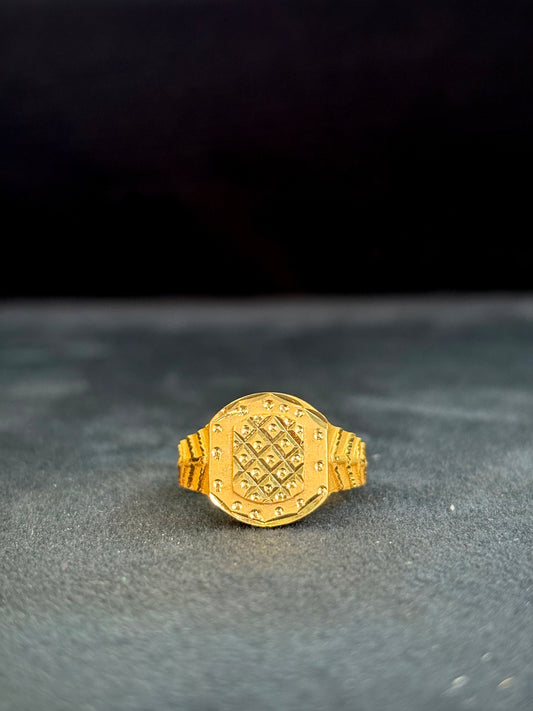 Signet (Box) Ring – 1 Gram Gold-Plated - Size 18 to 28, 4gm