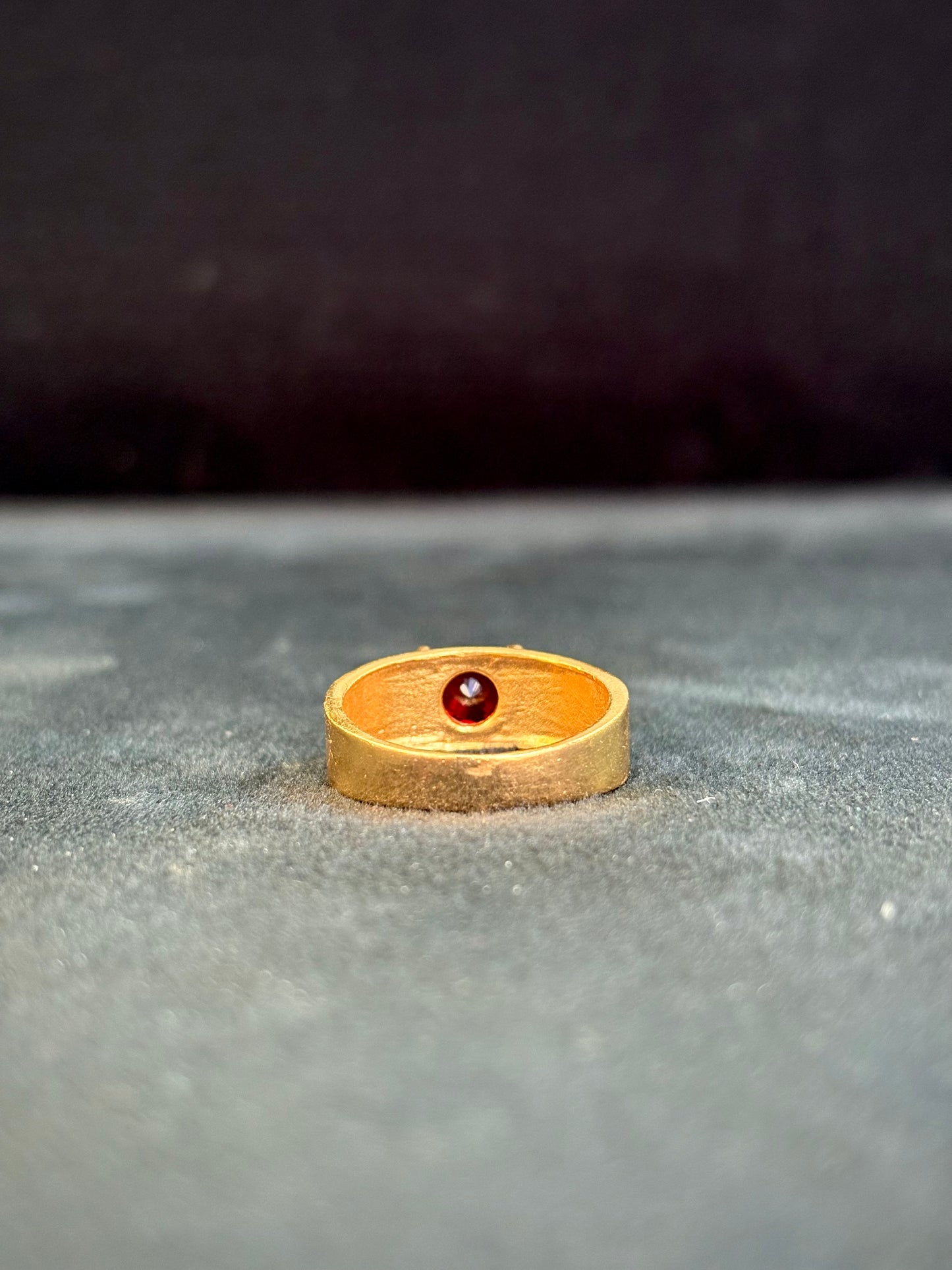 Red Diamond Ring – 1 Gram Gold-Plated - Size 18 to 28, 4gm