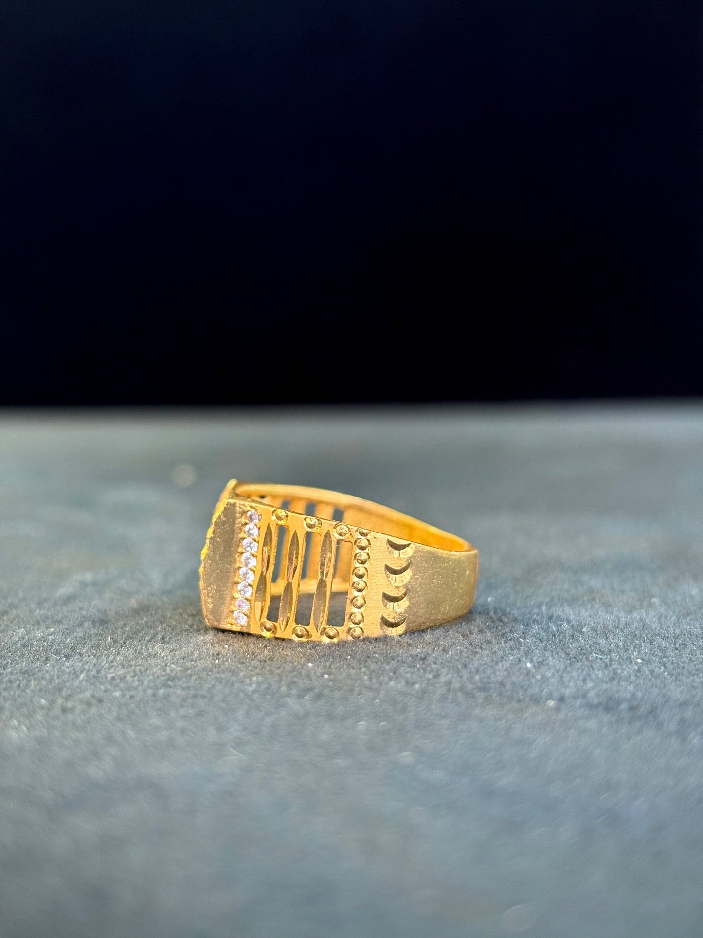 Memoir Brass CZ Ring – 1 Gram Gold-Plated - Size 18 to 28, 4g