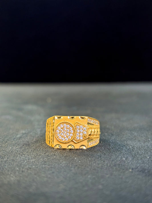 Memoir Brass CZ Ring – 1 Gram Gold-Plated - Size 18 to 28, 4g