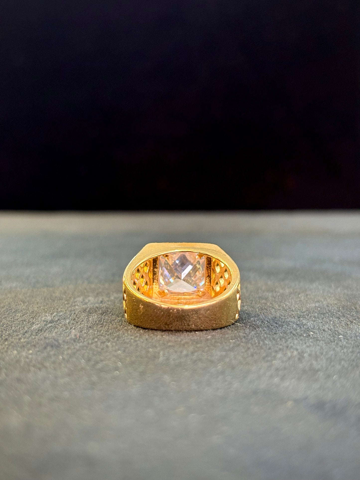 White Gemstone Ring – 1 Gram Gold-Plated - Size 18 to 28, 5g