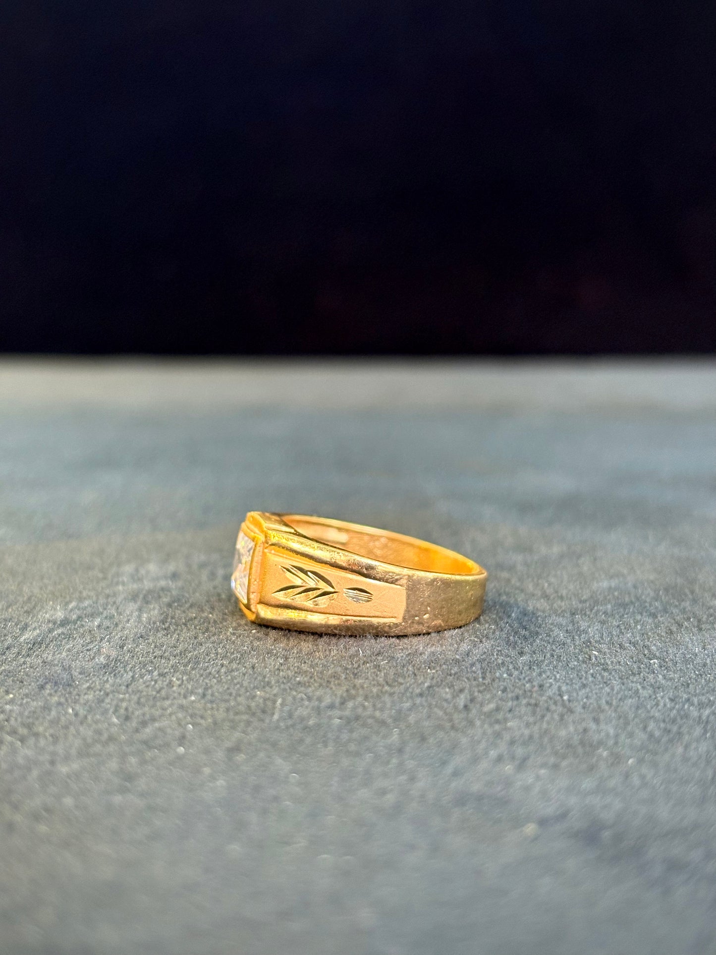 White (Small) Diamond Ring – 1 Gram Gold-Plated - Size 18 to 28, 4gm