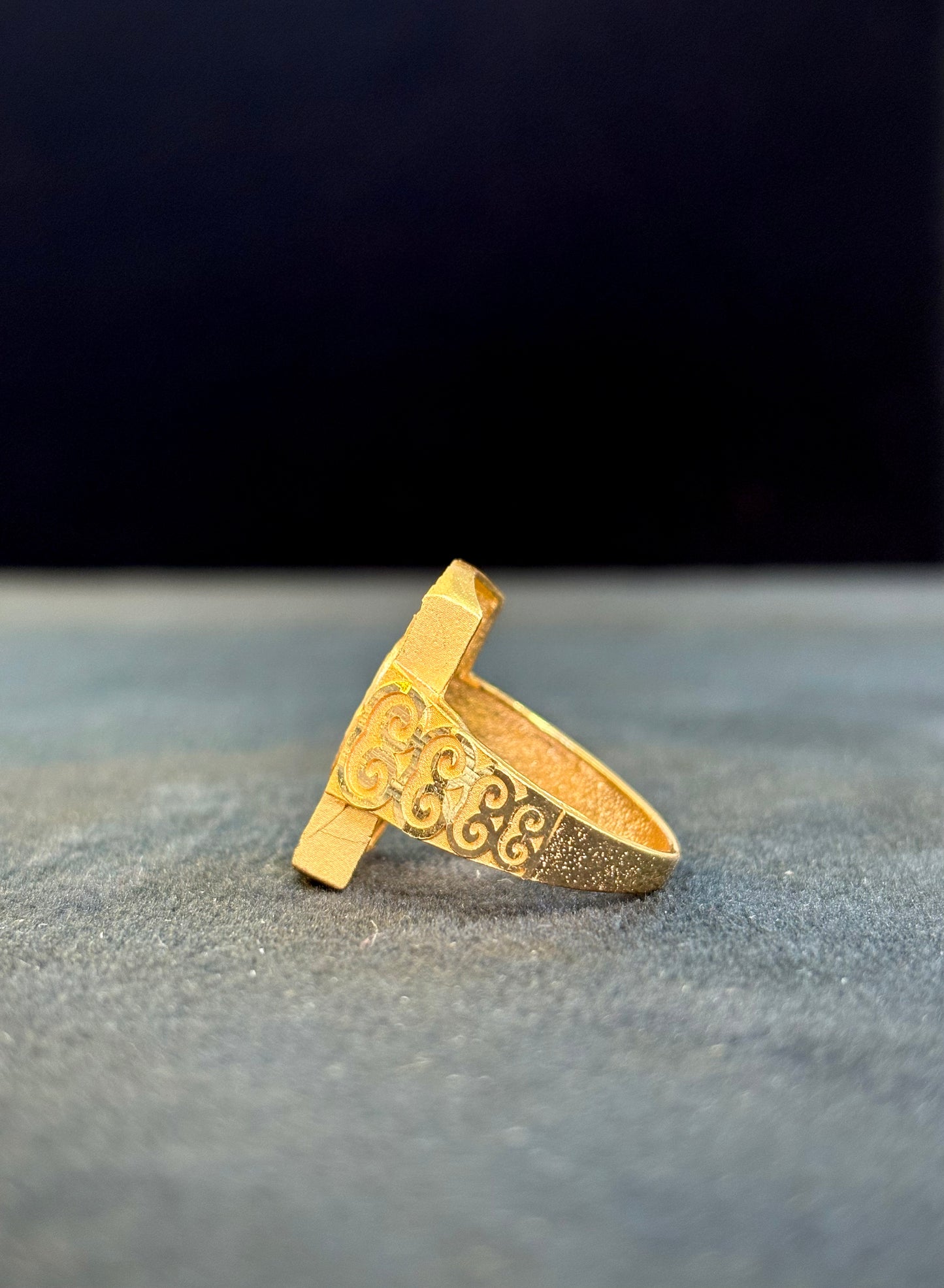 Biscuit Signet Ring – 1 Gram Gold-Plated - Size 18 to 28, 5g