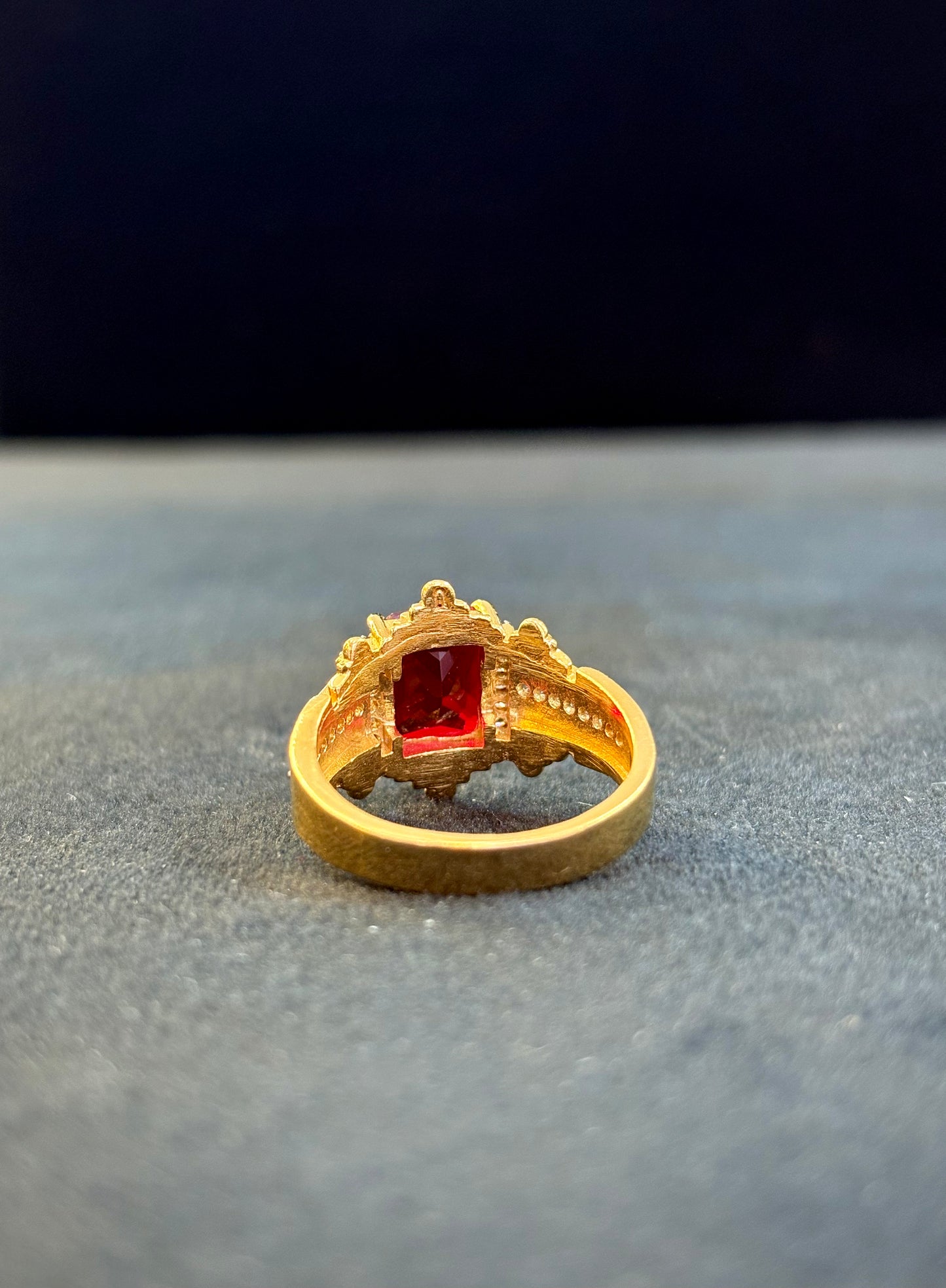 Red Ruby & Diamond Ring – 1 Gram Gold-Plated - Size 18 to 28, 5g
