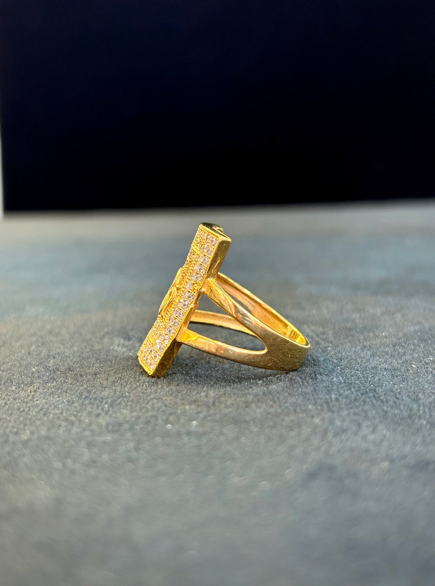 Om Diamond Ring – 1 Gram Gold-Plated - Size 18 to 28, 5g