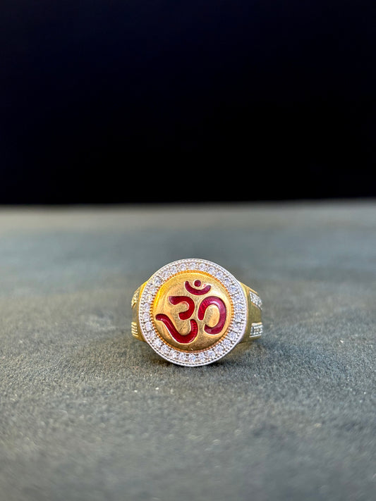 Om Ring – 1 Gram Gold-Plated - Size 18 to 28, 5g