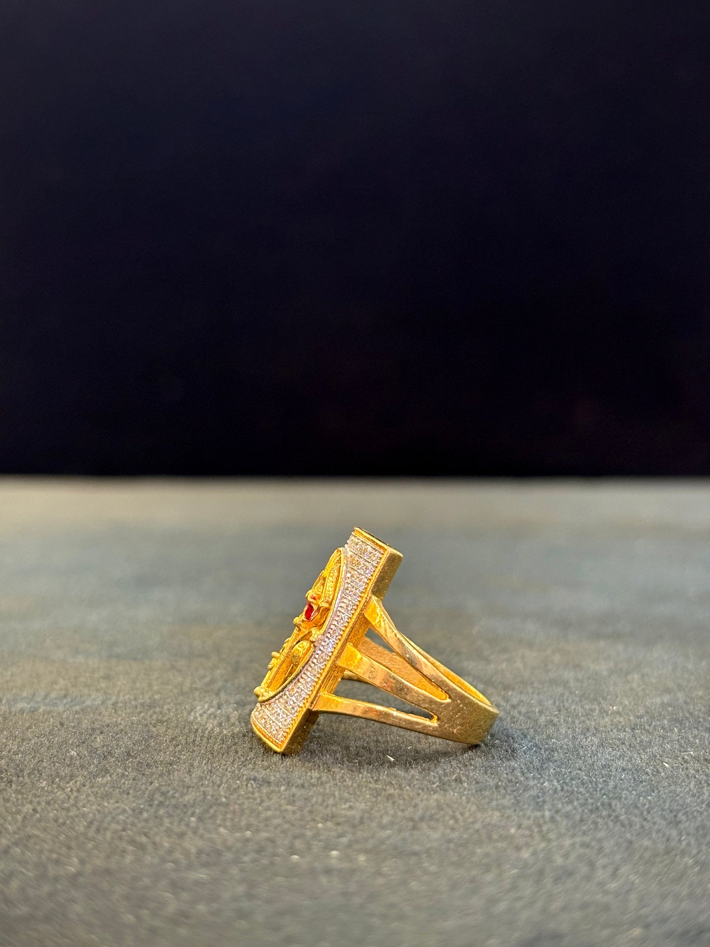 Mahadev Trident Ring – 1 Gram Gold-Plated - Size 18 to 28, 5g