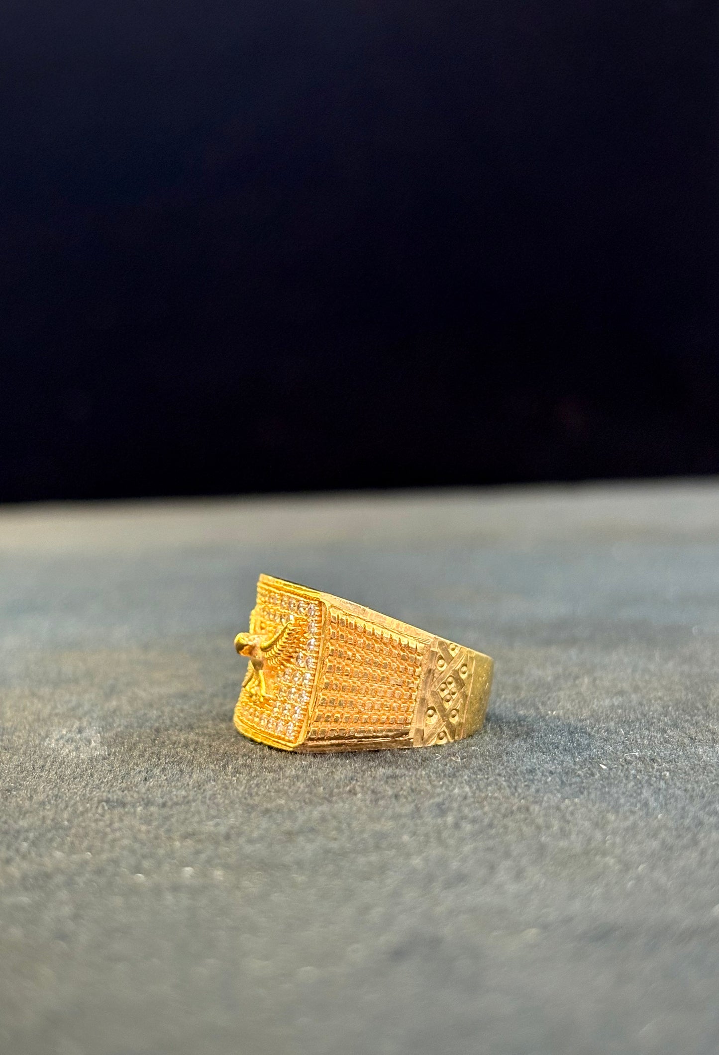 Eagle (Diamond) Ring – 1 Gram Gold-Plated - Size 18 to 28, 5g