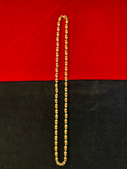 Rudraksha Mala - 100 Milligram Gold Forming, 22-Inch Length, 18 Grams