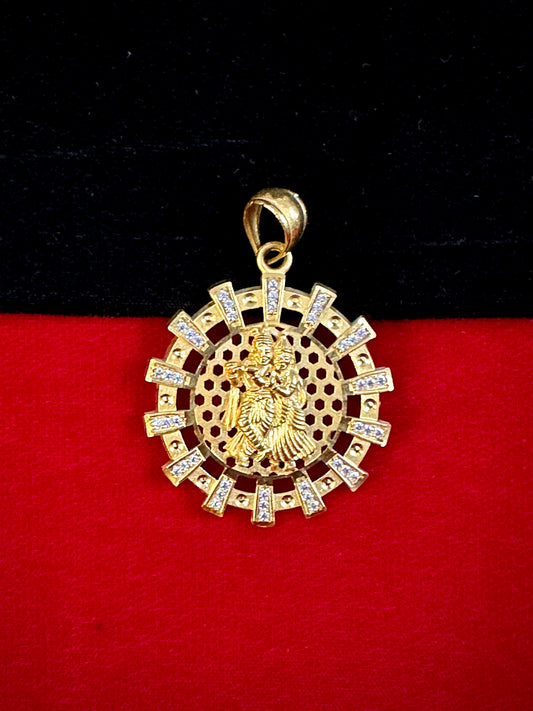 Radhe Krishna Pendant - 1 Gram Gold-Plated Men's – 50mg Gold Forming, 6g