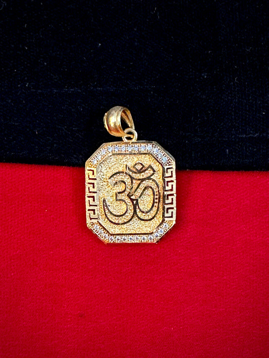 Om Diamond Pendant - 1 Gram Gold-Plated Men's Pendant – 50mg Gold Forming, 6g