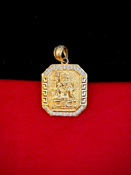 Mahadev Diamond Pendant - 1 Gram Gold-Plated Men's Pendant – 50mg Gold Forming, 8g