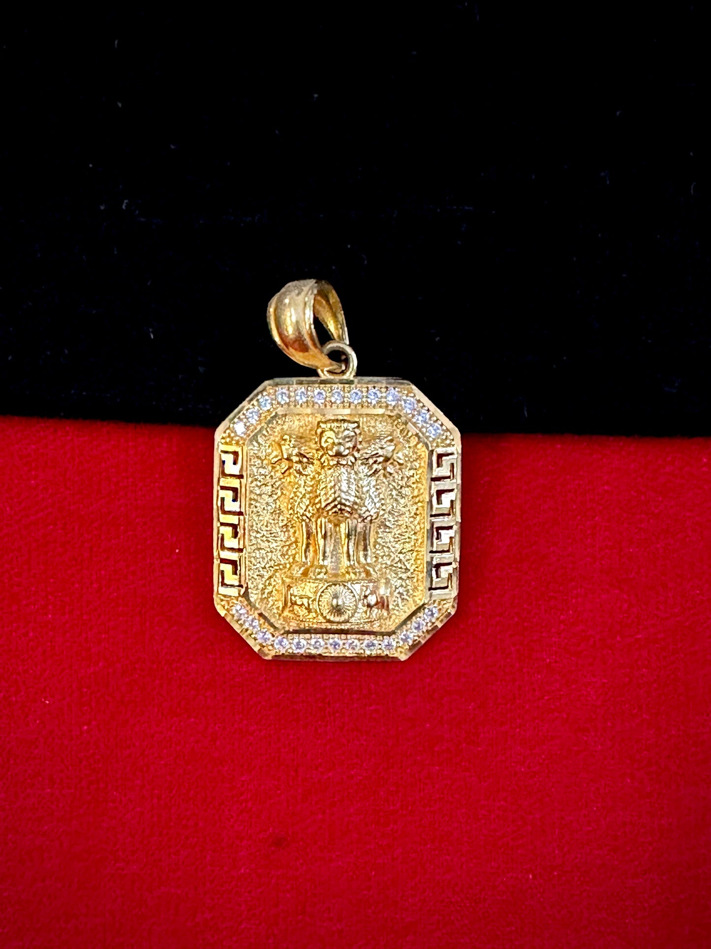Ashok Stambh Pendant - 1 Gram Gold-Plated Men's – 50mg Gold Forming, 7g