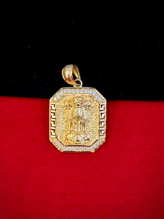 Ashok Stambh Pendant - 1 Gram Gold-Plated Men's – 50mg Gold Forming, 7g
