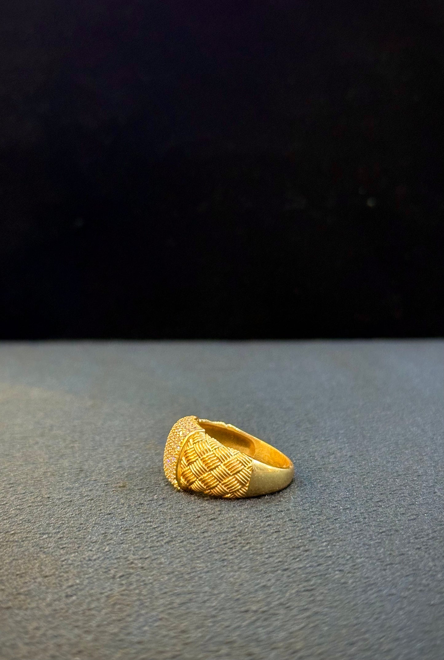 Cubic Diamond Ring – 1 Gram Gold-Plated - Size 18 to 28, 4g