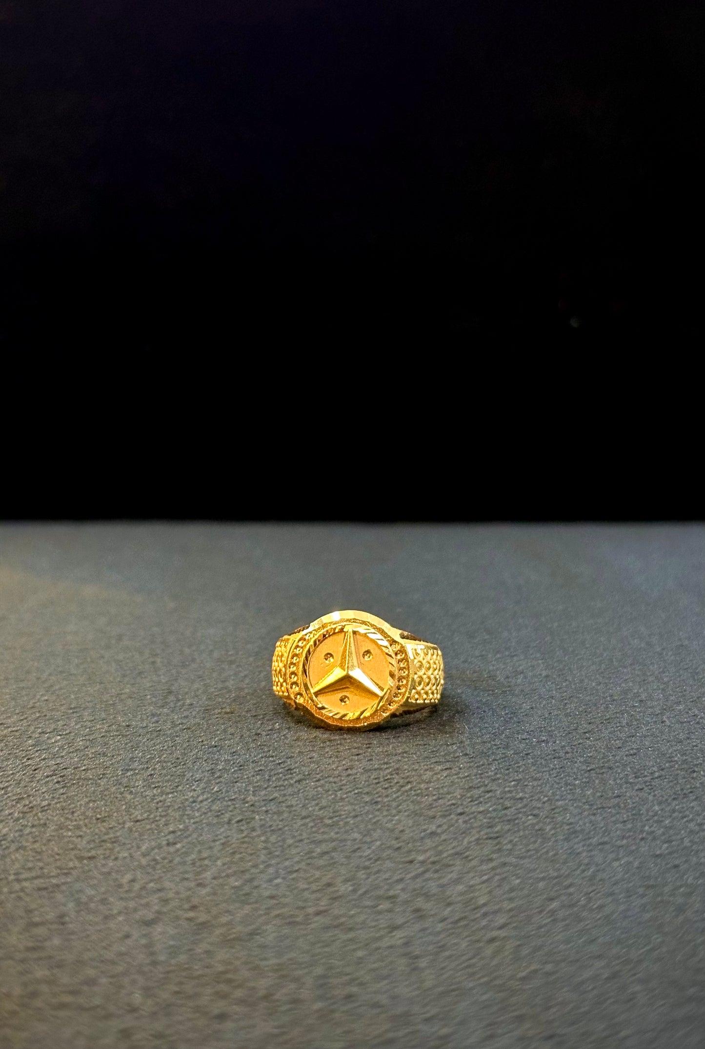 Tristar Ring – 1 Gram Gold-Plated - Size 18 to 28, 4g