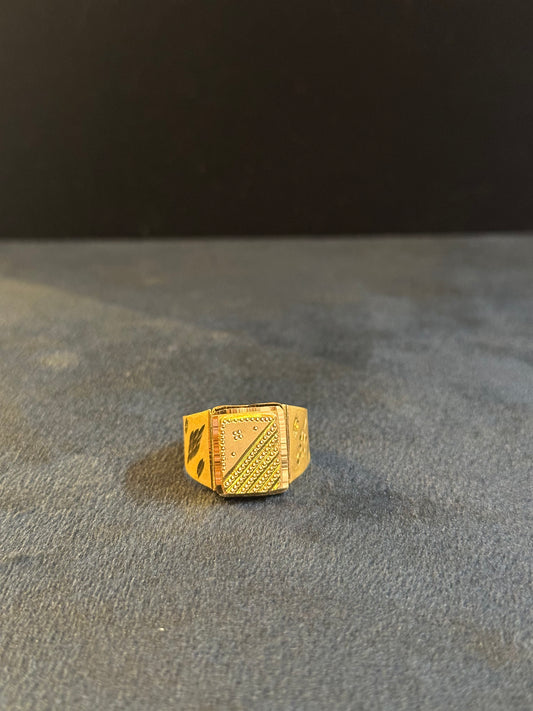 plane signet Ring – 1 Gram Gold-Plated - Size 18 to 28, 5g