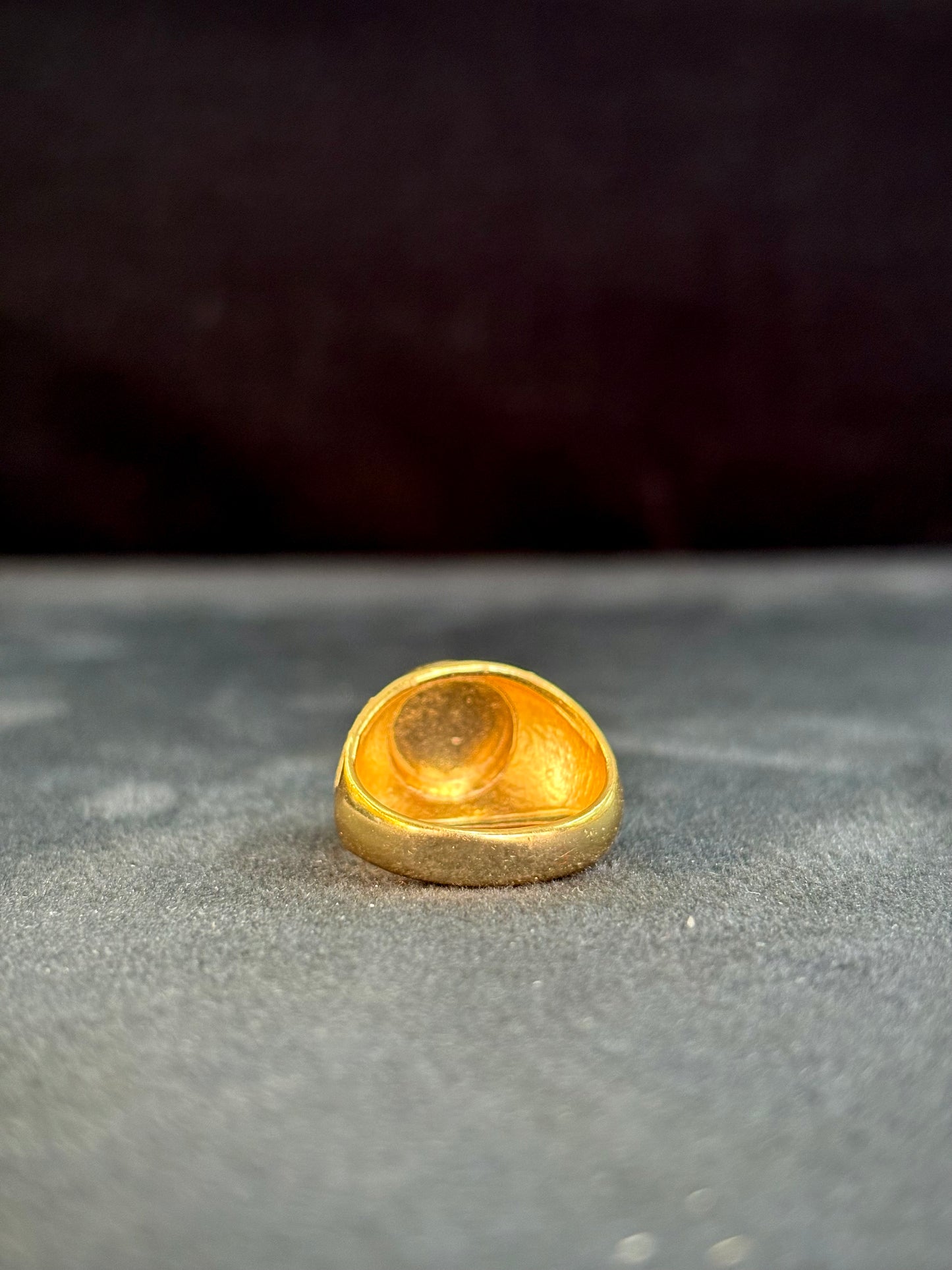 Grid Signet Ring – 1 Gram Gold-Plated - Size 18 to 28, 5gm