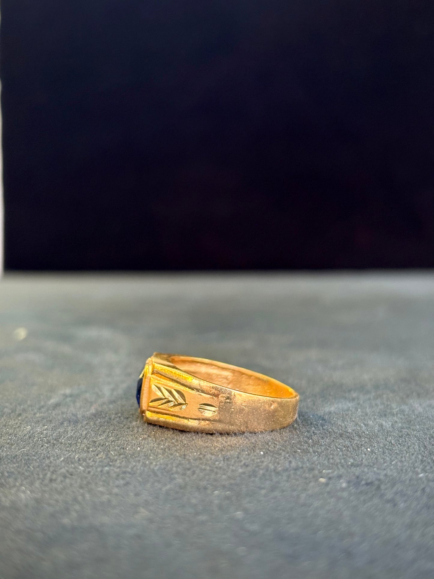 Blue Diamond Ring – 1 Gram Gold-Plated - Size 16 to 28, 4gm