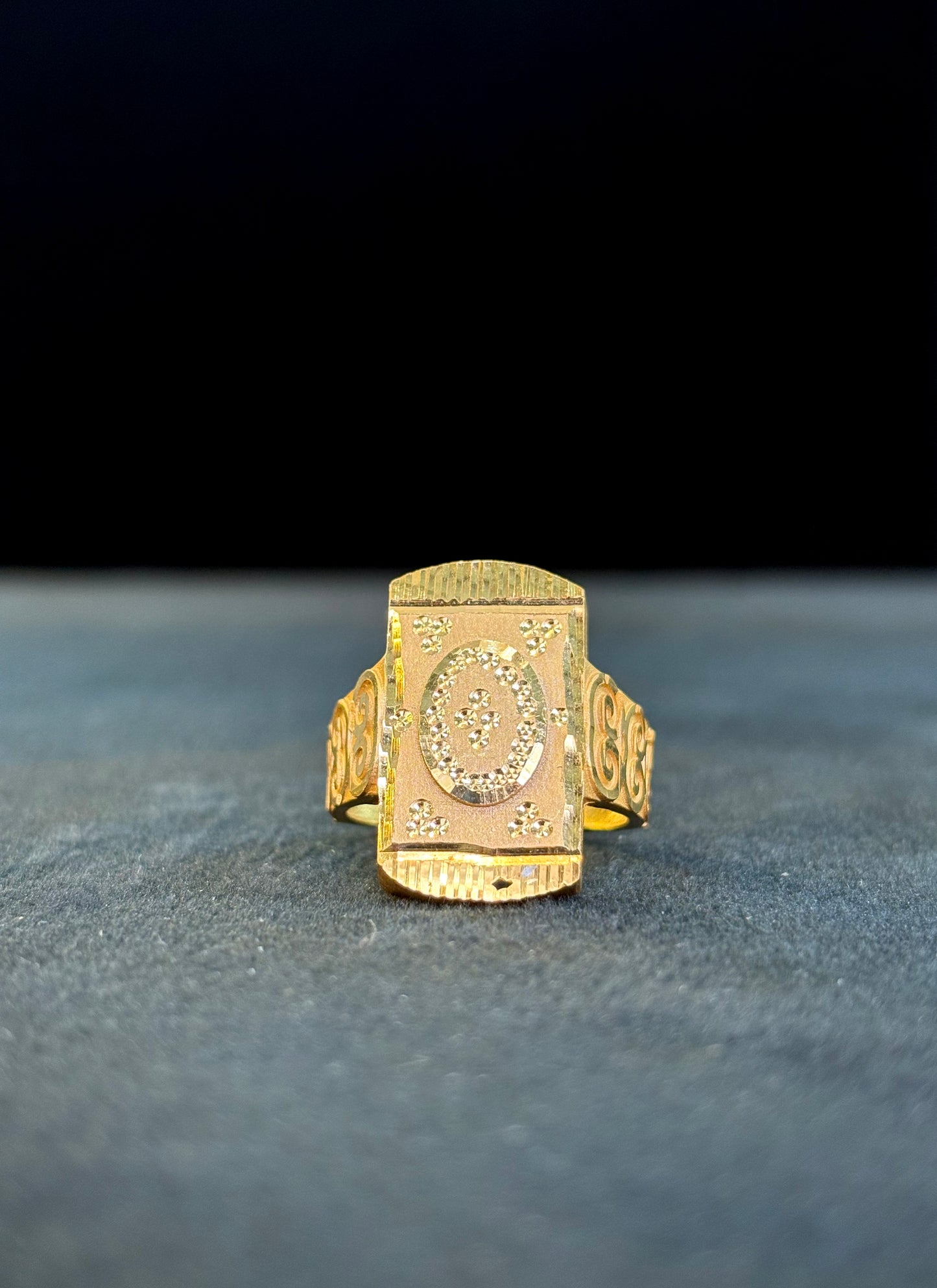 Biscuit Signet Ring – 1 Gram Gold-Plated - Size 18 to 28, 5g