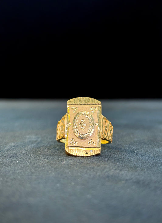 Biscuit Signet Ring – 1 Gram Gold-Plated - Size 18 to 28, 5g