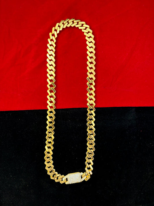Shiny Bar Chain- 300 Milligram Gold Forming, 18-22 Inch Length, 37g