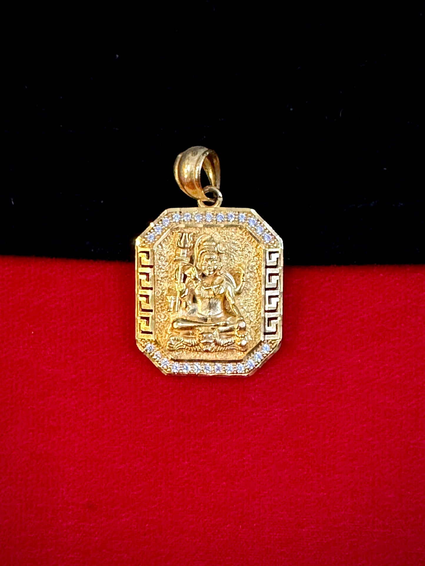 Mahadev Diamond Pendant - 1 Gram Gold-Plated Men's Pendant – 50mg Gold Forming, 8g