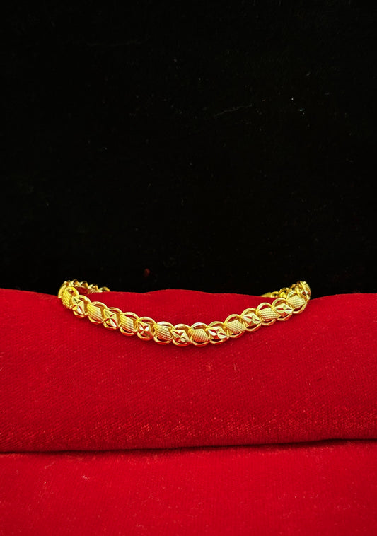 Rope Woven  Bracelet- 200 Milligram Gold Forming, 8-Inch Length, 25 Grams