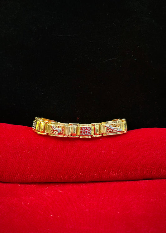 Golden Dynasty Bracelet- 150 Milligram Gold Forming, 8-Inch Length, 25 Grams