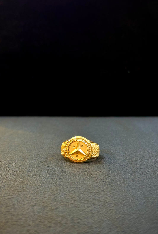 Tristar Ring – 1 Gram Gold-Plated - Size 18 to 28, 4g