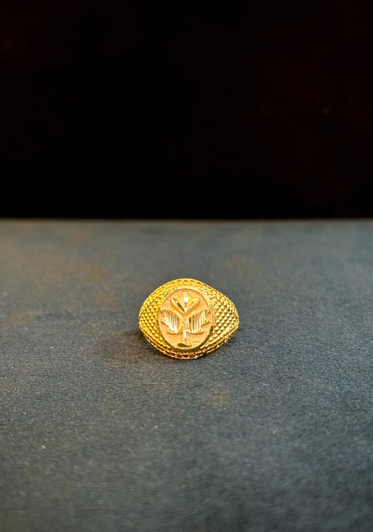 Mundari Signet Ring – 1 Gram Gold-Plated - Size 18 to 28, 4g