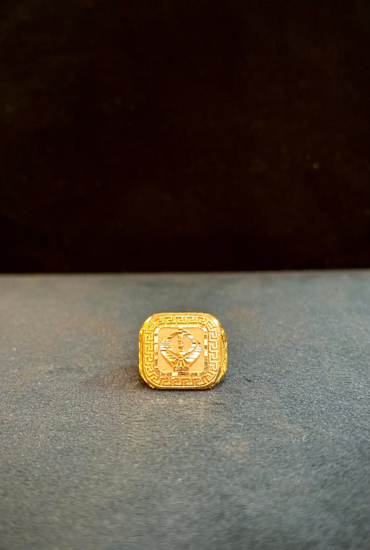 Khanda Ring – 1 Gram Gold-Plated - Size 18 to 28, 5g