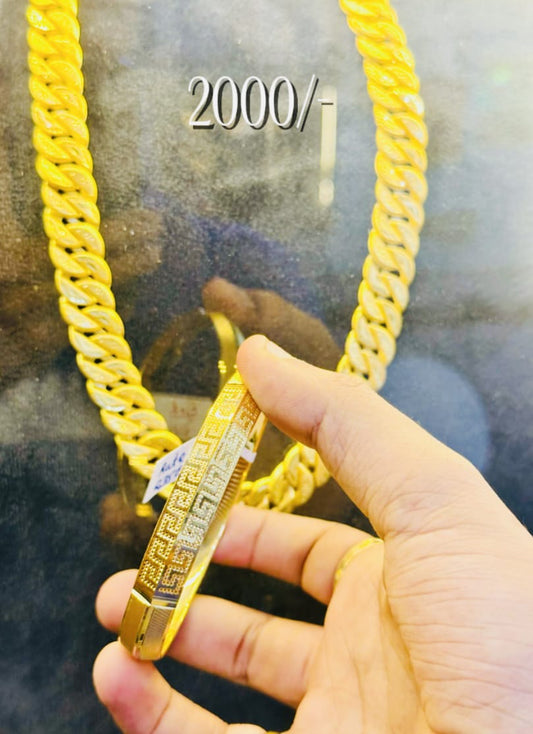 Punjabi design Kada - 100 Milligram Gold Forming - 1 Gram Gold Plated - 16 Grams