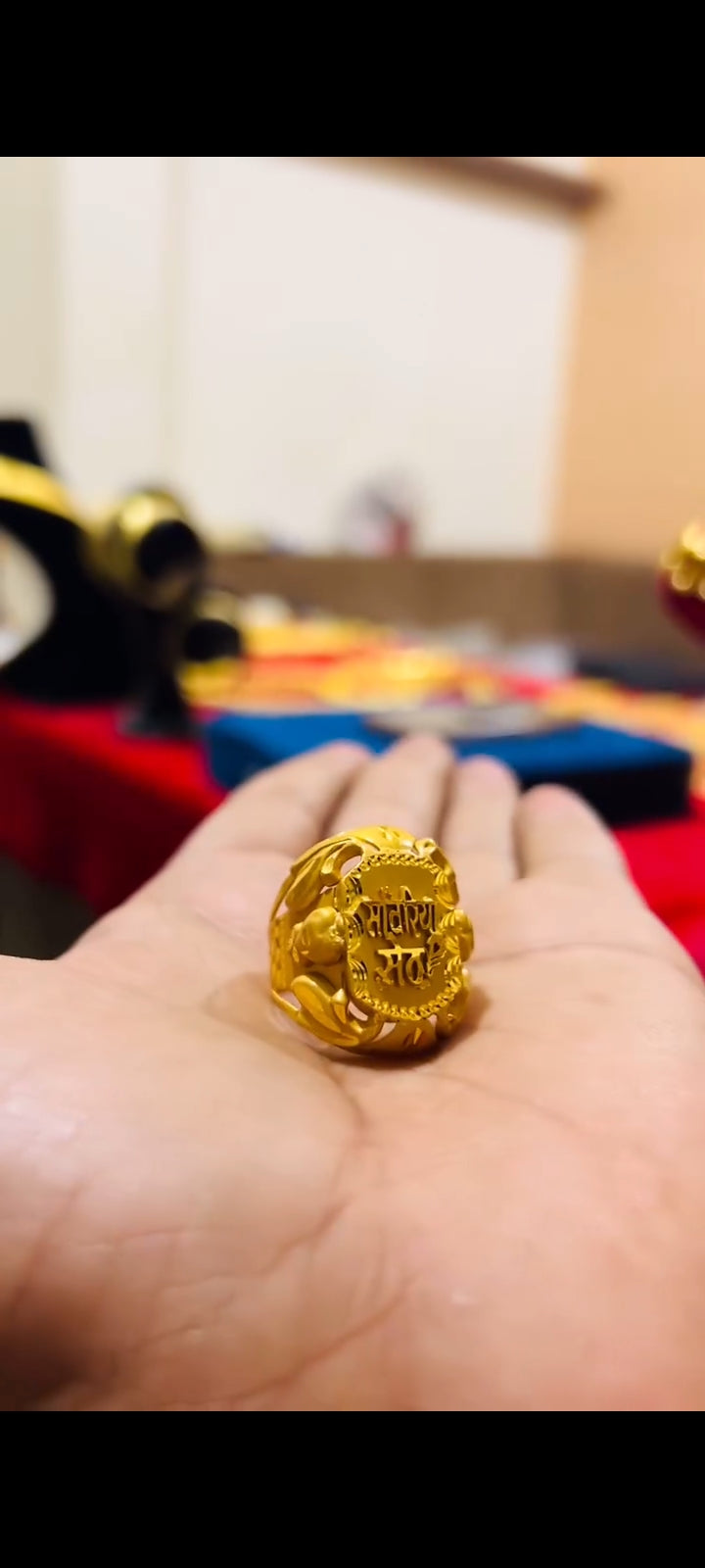 SAWARIYA SETH JI  Ring – 1 Gram Gold-Plated -FREE Size , 4g